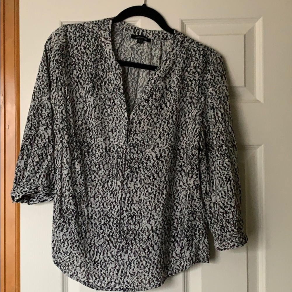 Cute black print blouse